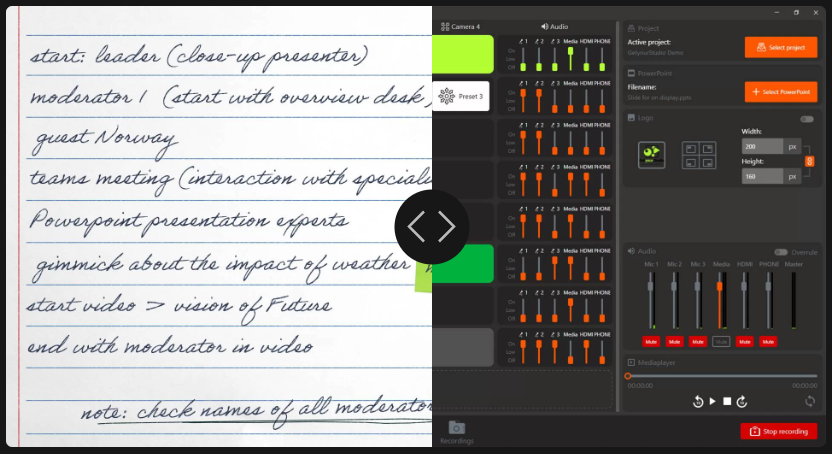 1 overzichtelijk script per frame